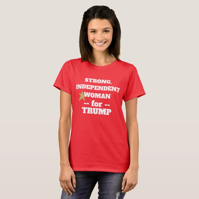 RED Starong-kvinna för Trump T Shirt (Hel framsida)