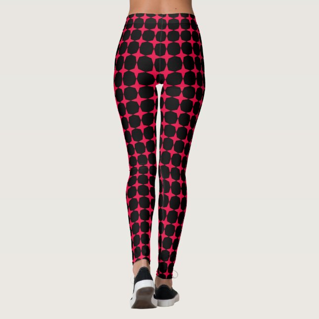Red Stars Black Leggings (Baksida)