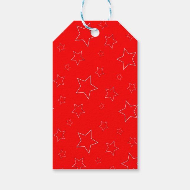 Red Stars Gift Märkre Presentetikett (Framsidan)