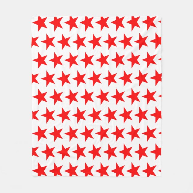 Red Stars Mönster Fleecefilt (Framsidan)