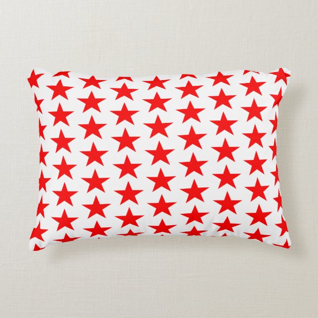Red Stars Mönster Prydnadskudde (Framsidan)