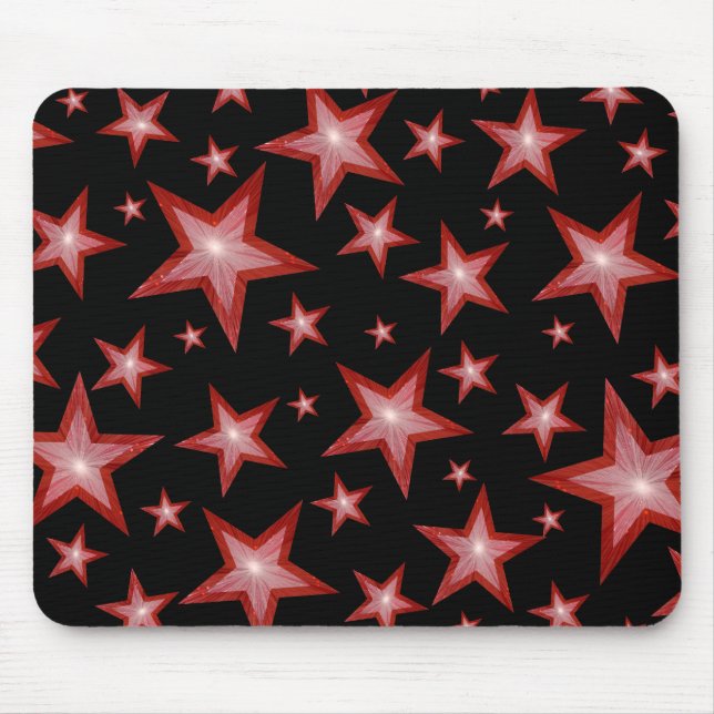Red Stars mousepad black Musmatta (Framsidan)