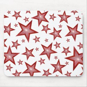 Red Stars mousepad white Musmatta