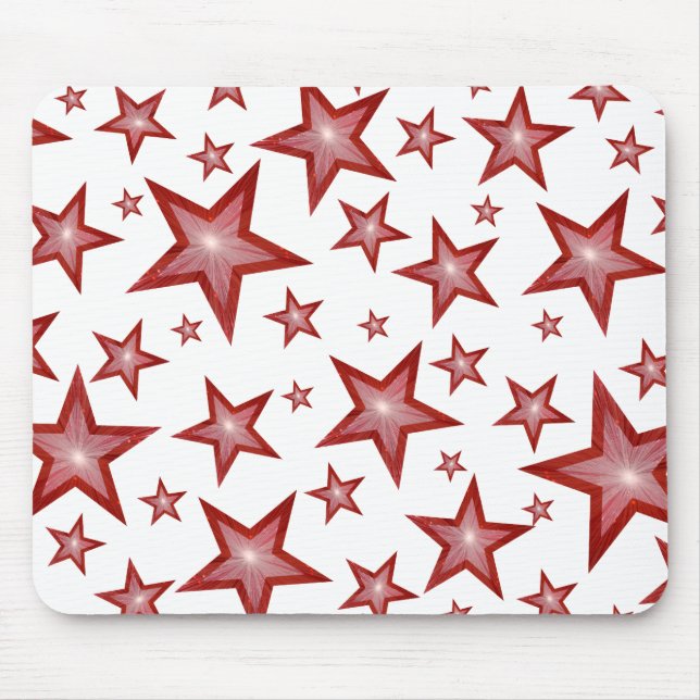 Red Stars mousepad white Musmatta (Framsidan)