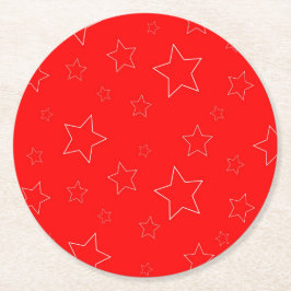Red Stars Papper Underlägg Rund