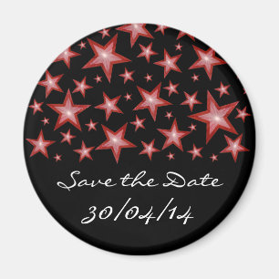 Red Stars 'Save the Date'-kylmagnet svart Magnet
