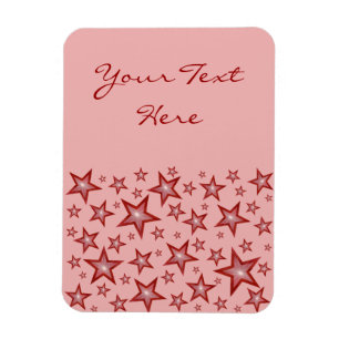 Red Stars 'Text', flexibel lodrät rosa Magnet