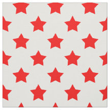 Red Stars White Background Textile
