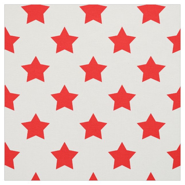 Red Stars White Background Textile Tyg (Provkarta)
