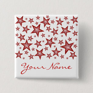 Red Stars 'Your Name'-knapp vit Knapp