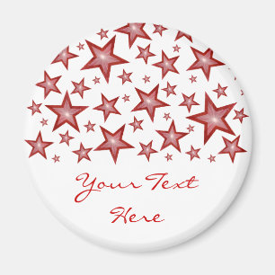 Red Stars 'Your Text'-kassettens magnet white
