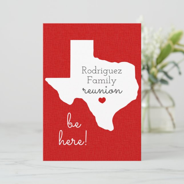 Red State of Texas Family Reunion-inbjudan Inbjudningar (Stående Fram)