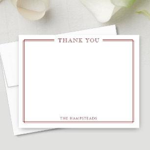 Red Stationery för Family eller Par Elegant Mörk R Tack Kort