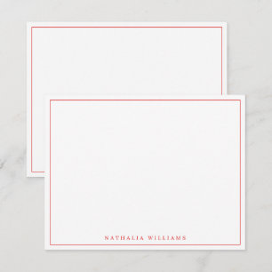 Red Stationery med minimalistisk grundläggande Per Anteckningskort