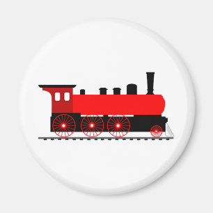 Red Steam Tåg Magnet