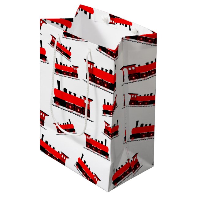 Red Steam Tåg Mönster (Framsidan Vinklad)