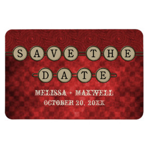 Red Steampunk Nycklar Spara datumet Flexi Magnet
