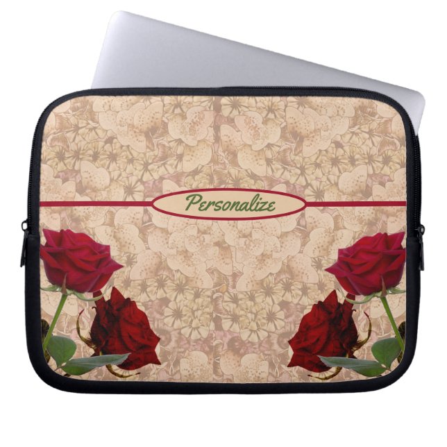 Red Stem Ro Romantic Personalize bärbar dator Laptop Fodral (Framsidan)