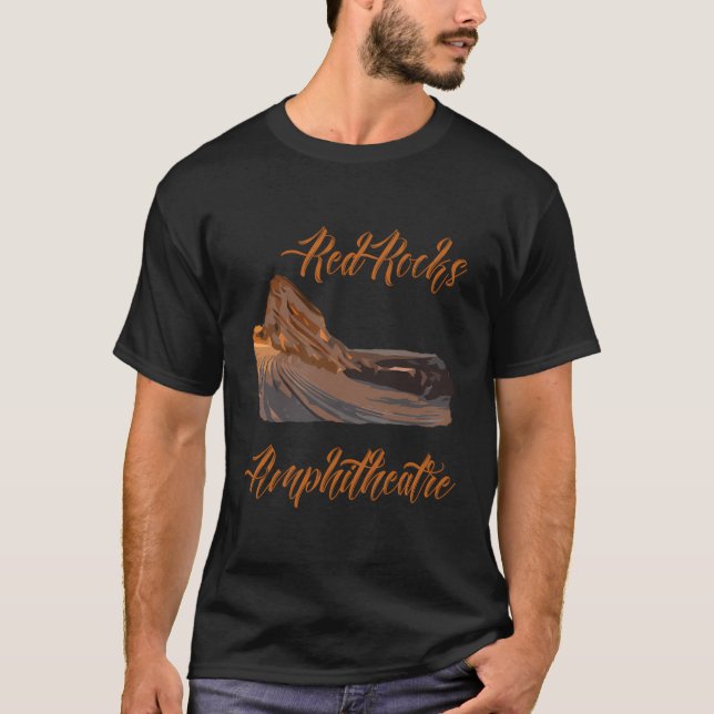 Red Sten Amphitheater Amphitheater Colorado Conce T Shirt (Framsida)