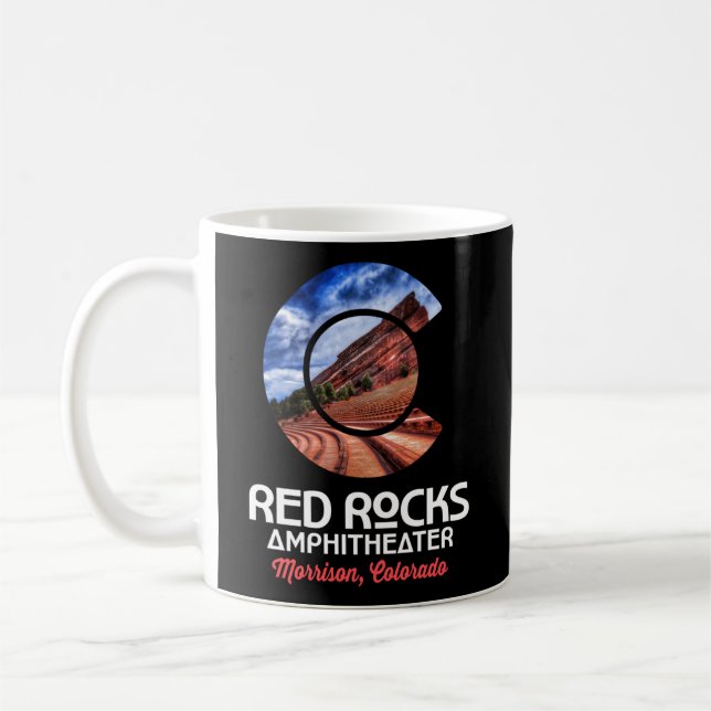 Red Sten Amphitheater Colorado Statlig flagga Morr Kaffemugg (Vänster)
