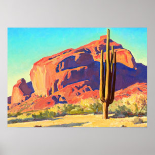 Red Sten and Cactus, 1945 av Maynard Dixon Poster