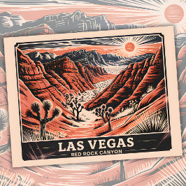 Red Sten Canyon Las Vegas Retro Vintage resor WPA Vykort