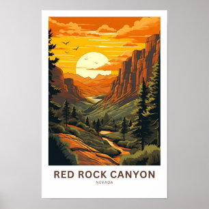 Red Sten Canyon Nevada Travel Skriv ut Poster