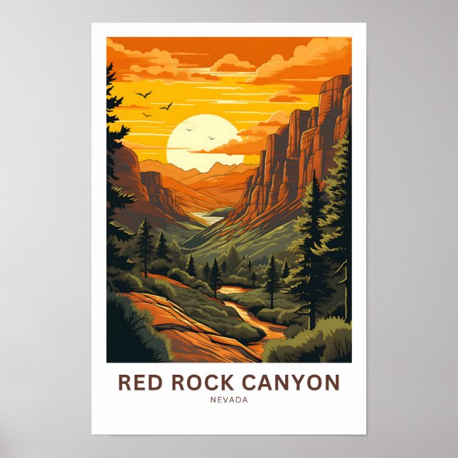 Red Sten Canyon Nevada Travel Skriv ut Poster (Framsidan)