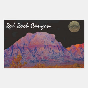 Red Sten Canyon Rektangulärt Klistermärke