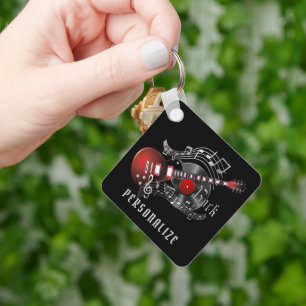 Red Sten Guitar Nyckelring