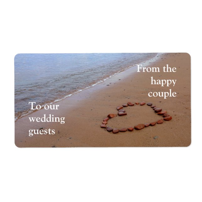 Red Sten Heart på Sandy Beach Fraktsedel (Framsidan)