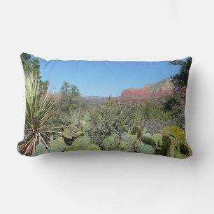 Red Sten och Cacti I Lumbarkudde