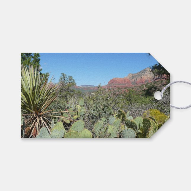 Red Sten och Cacti I Presentetikett (Framsidan (Horisontell))