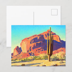 Red Sten och Cactus av Maynard Dixon Inbjudan Vykort