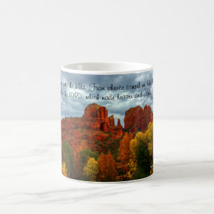 Red Sten of Sedona Arizona with Höst färger Kaffemugg