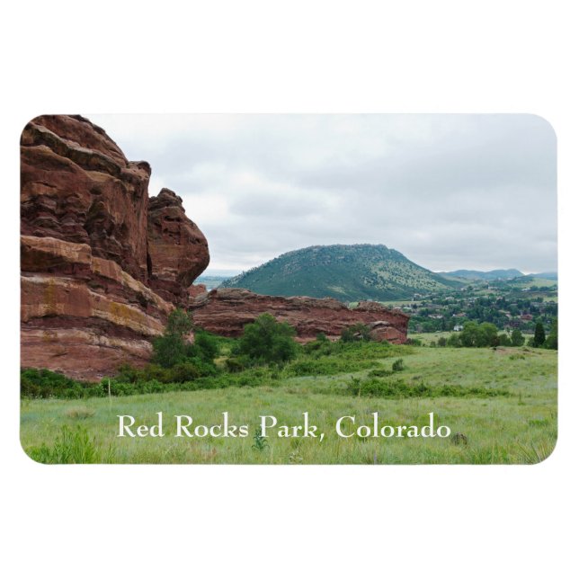 Red Sten Park och Mountain Range Magnet (Horisontell)
