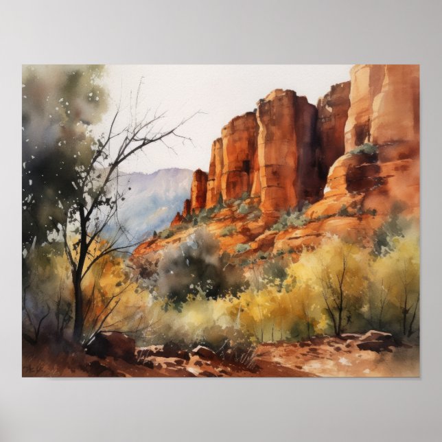 Red Sten Sedona Arizona Art Print Poster (Framsidan)