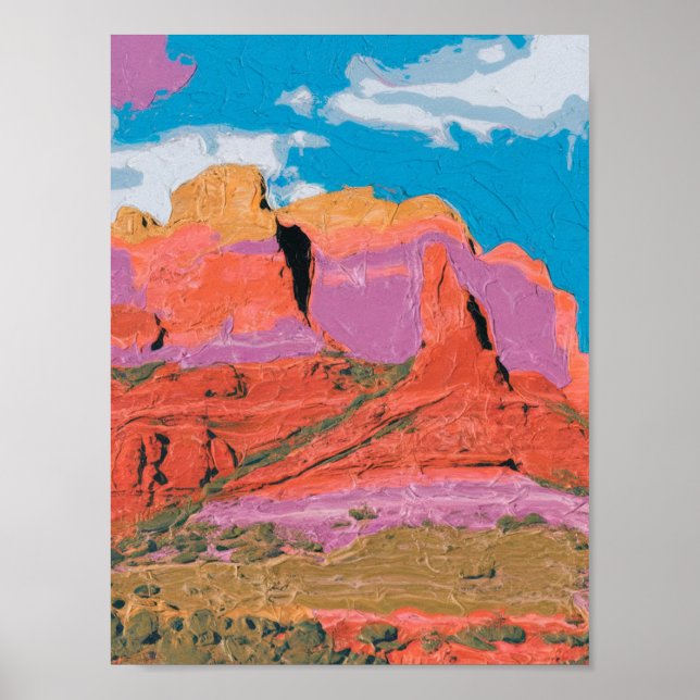 Red Sten, Sedona, Arizona, Modern konst Poster (Framsidan)
