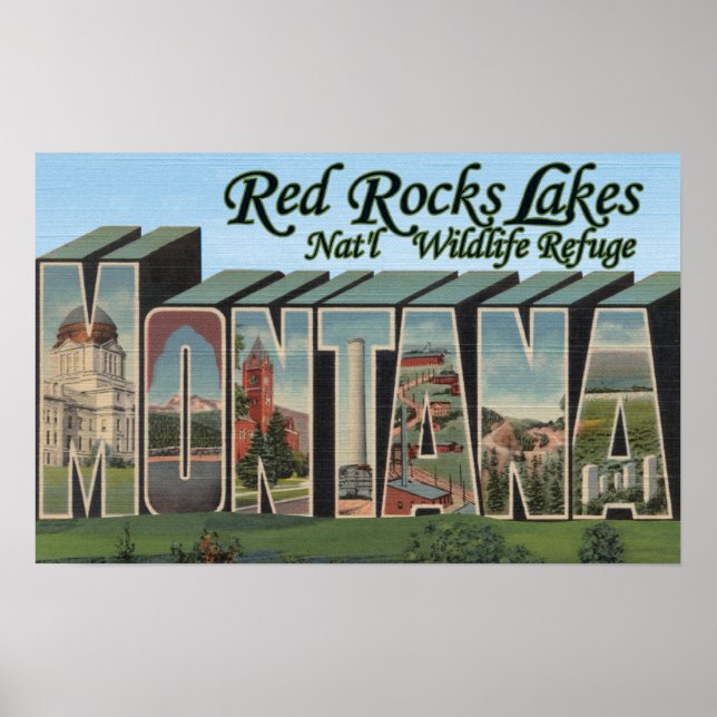 Red Sten Sjö Park Montana Poster (Framsidan)