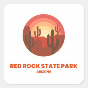 Red Sten State Park - Arizona Fyrkantigt Klistermärke