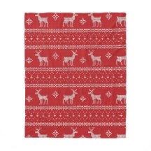Red Sticka Sweater with Hjort Fleece Blanket