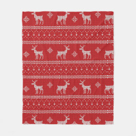 Red Sticka Sweater with Hjort Fleece Blanket