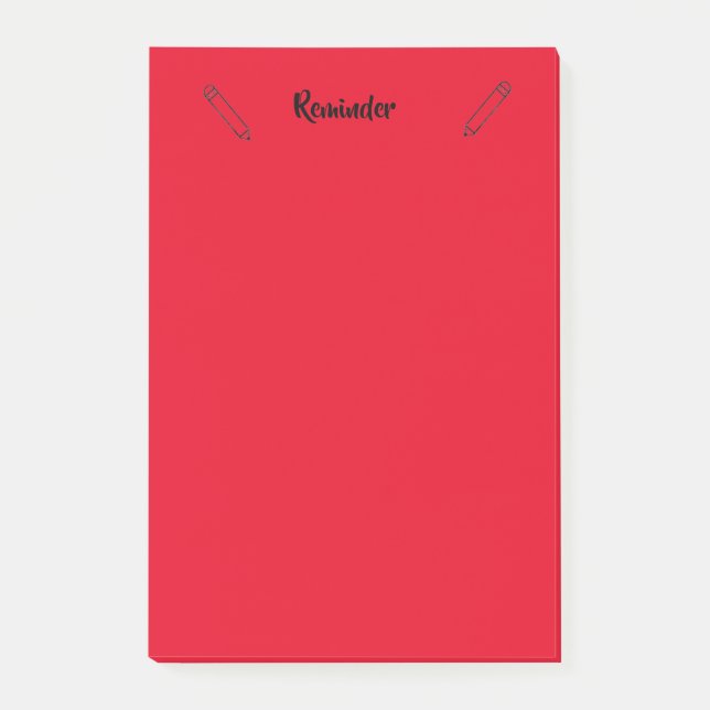 Red Sticky Notes-påminnelse Post-it Block (Framsida)