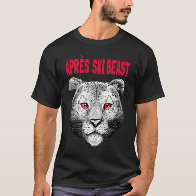 Red Stil Apres Ski Snö Leopard T Shirt (Framsida)