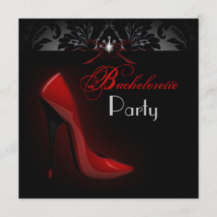 red Stiletto Möhippa bachelorette Party Inbjudningar