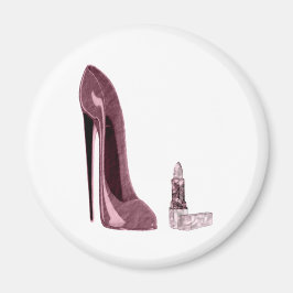 Red Stiletto Shoe och Lipstick Magnet