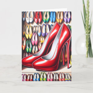 Red Stiletto Shoes Birthday Kort