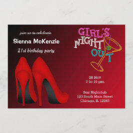 Red Stilettos-födelsedag Inbjudningar