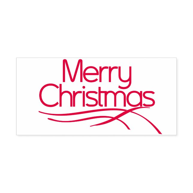 Red stilized God jul och waved linjer Självfärgande Stämpel (Design)