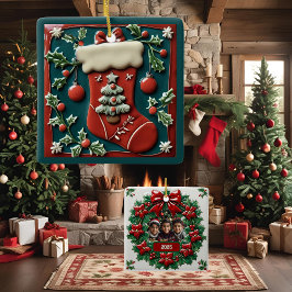 Red Stocking-Anpassade Julgransprydnad Keramik